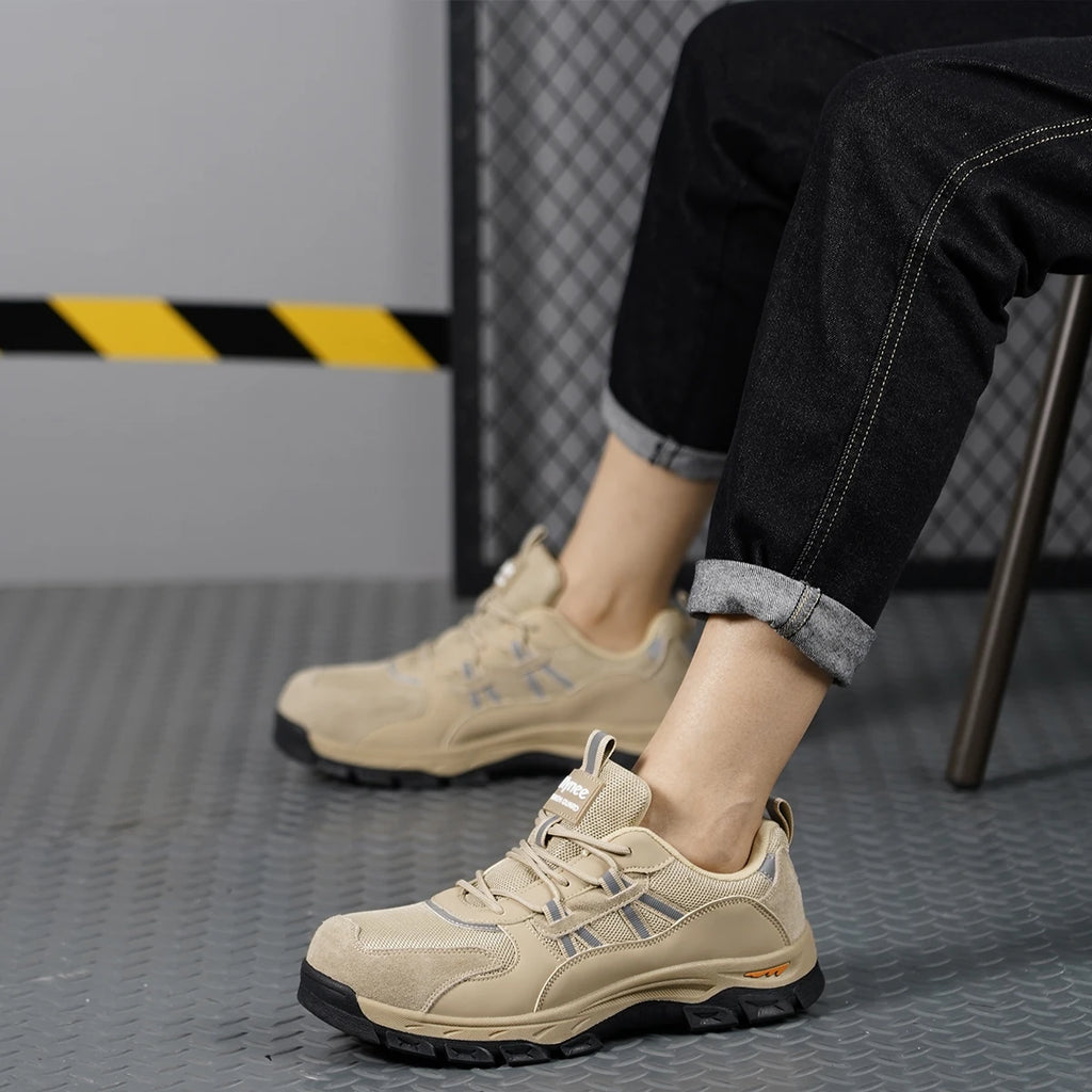 Botas de Seguridad Industriales Ligeras para Hombre, con Puntera de Acero, Antiaplastamiento, Calzado de Trabajo Protector