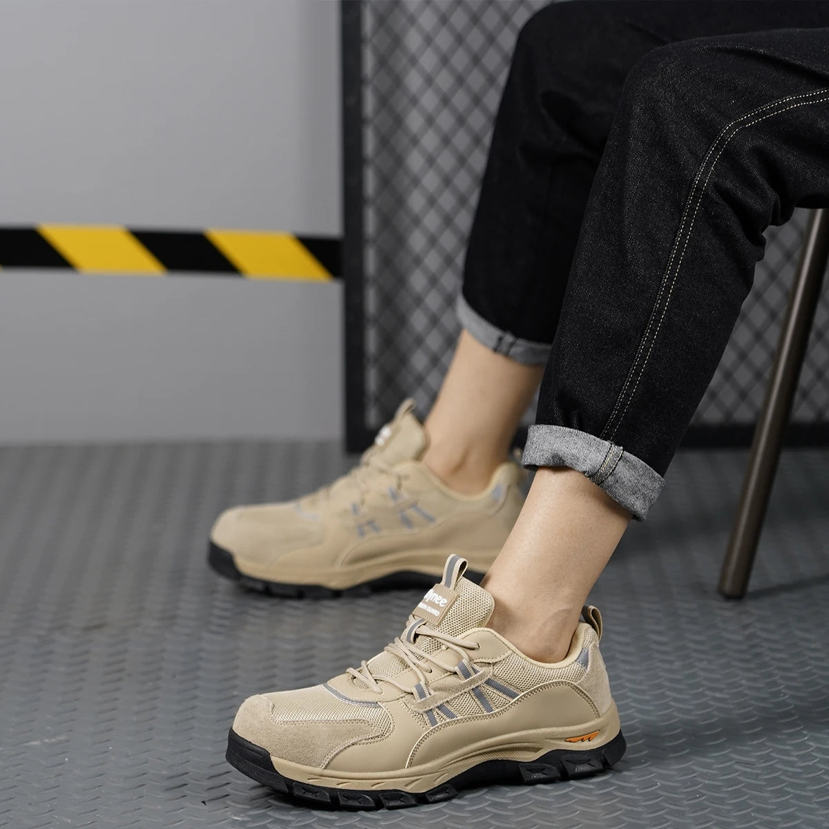 Botas de Seguridad Industriales Ligeras para Hombre, con Puntera de Acero, Antiaplastamiento, Calzado de Trabajo Protector