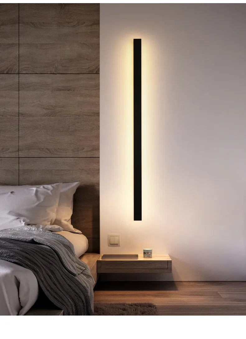 Lámpara de pared impermeable para exteriores, lámparas de pared para jardín, luces LED, fondo de TV nórdico moderno para sala de estar, IP65, arandela de pared de 110/220v