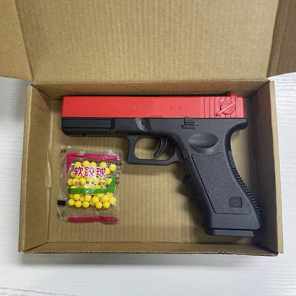 Pistola de balas suaves Airsoft Manual G17, pistola de juguete, revista inferior con láser, deportes al aire libre, arma de juego CS para niños y adultos, regalo
