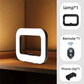 Luz de relleno para selfies, iluminación fotográfica LED cuadrada para grabación de video, transmisión en vivo, luz de relleno móvil con clip.