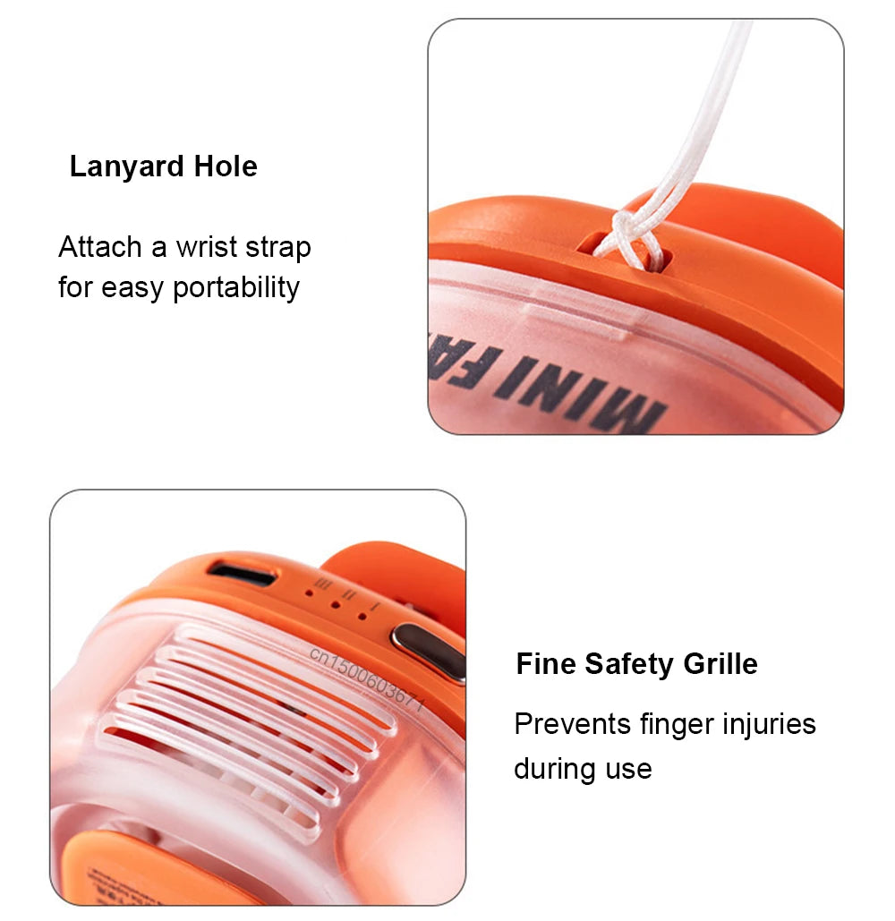 Ventilador Portátil con Clip para Mochila y Cintura