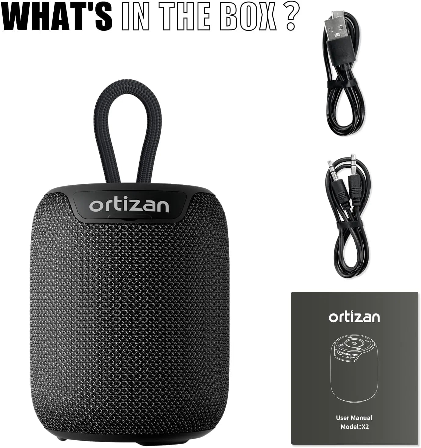 Altavoces Bluetooth Ortizan, altavoz inalámbrico portátil con Bluetooth 5.3, resistente al agua IPX7, sonido estéreo de 15 W, emparejamiento dual, TF/AUX