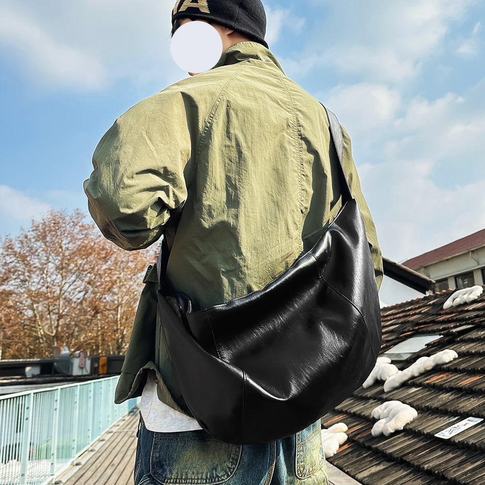 Bolso cruzado para hombre, informal, versátil, a la moda, de gran capacidad, mochila para deportes al aire libre ligera y sencilla
