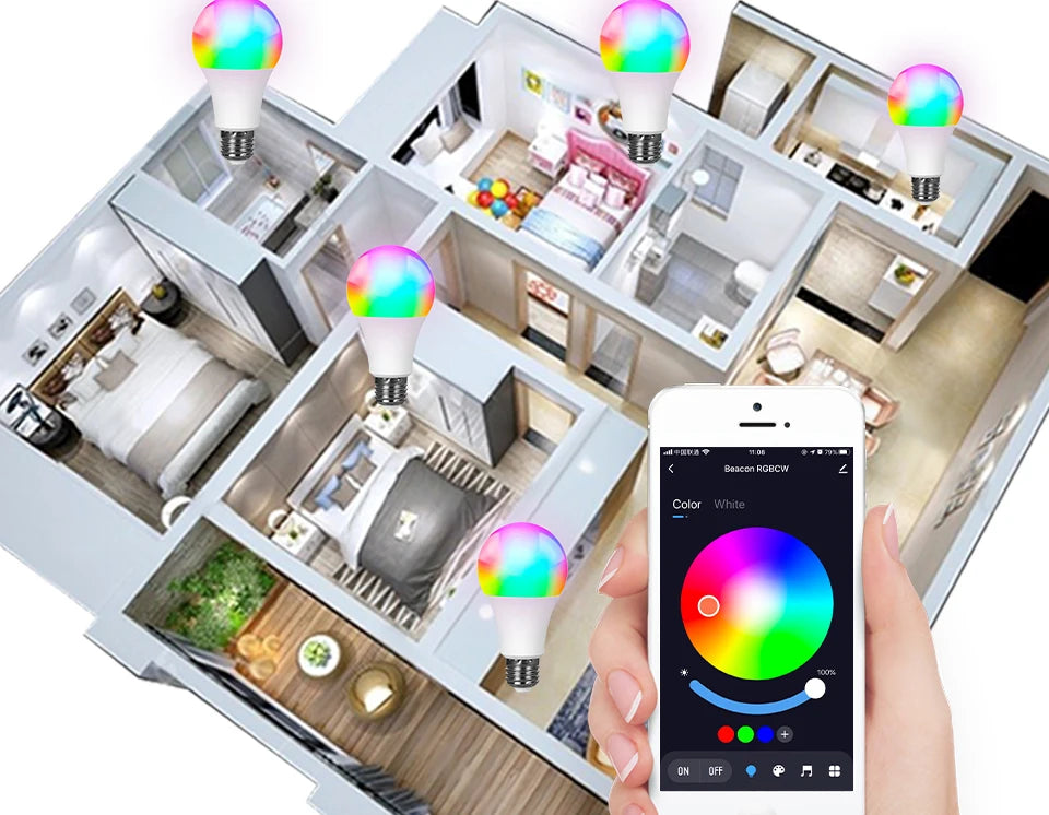 Bombilla LED Inteligente RGB Tuya con Control Bluetooth