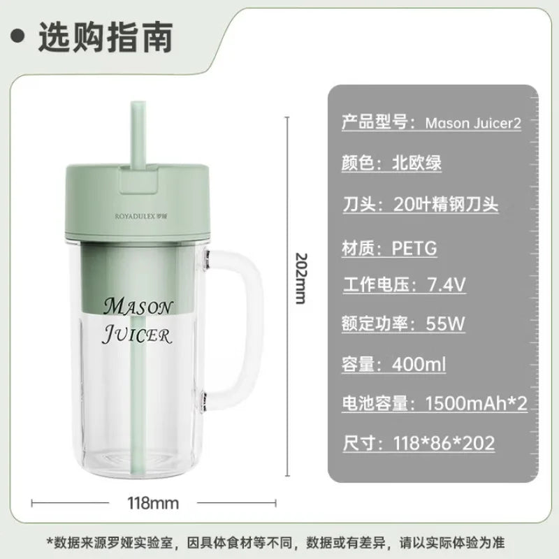 Licuadora Portátil Recargable 400ml — Jugos, Batidos e Hielo