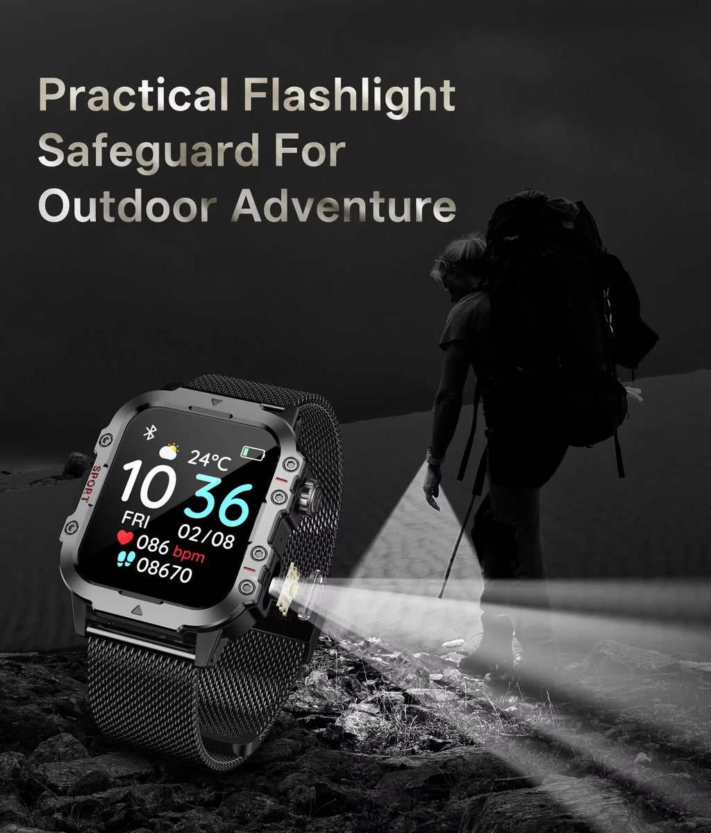 Nuevo Reloj Inteligente Militar Xiaomi 2025 para Hombre, IP67 3ATM, Monitor de Actividad Física y Salud para Deportes al Aire Libre, Pantalla de 1.44 Pulgadas, Llamadas Bluetooth