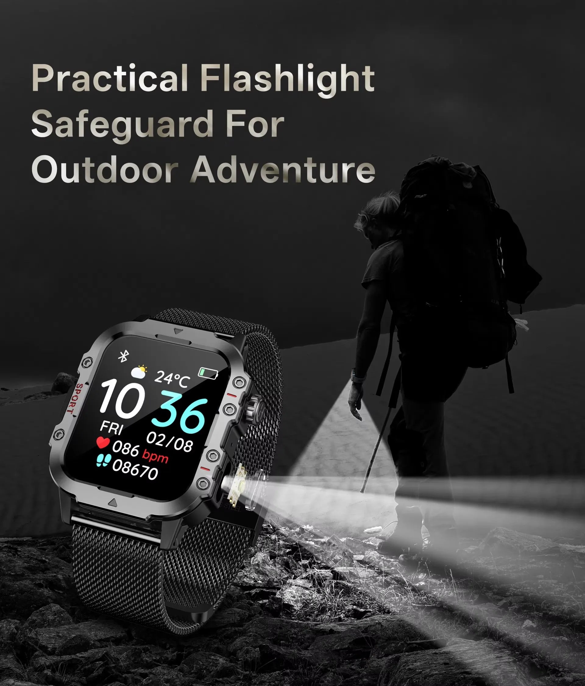 Nuevo Reloj Inteligente Militar Xiaomi 2025 para Hombre, IP67 3ATM, Monitor de Actividad Física y Salud para Deportes al Aire Libre, Pantalla de 1.44 Pulgadas, Llamadas Bluetooth