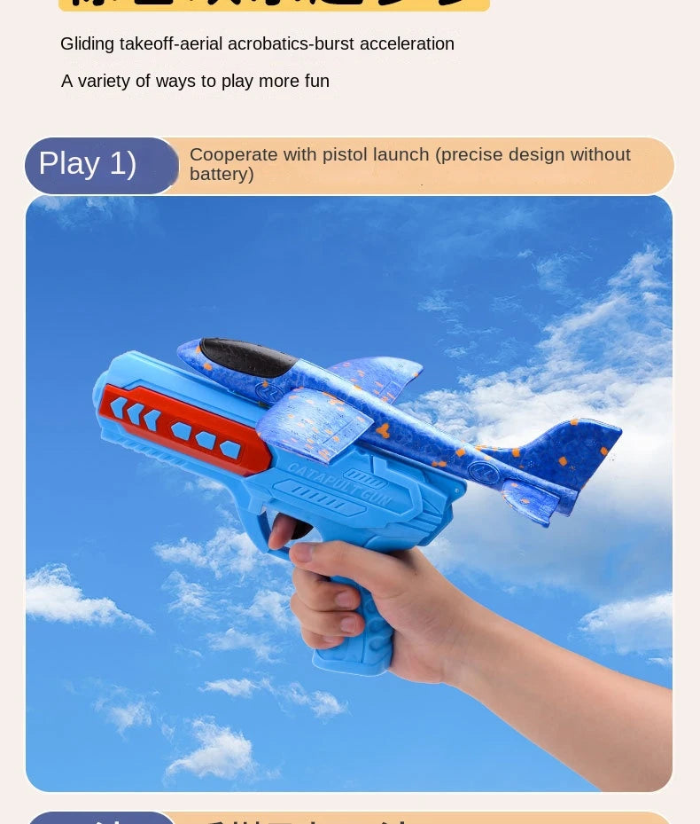 Avión de eyección al aire libre para niños, juguetes de espuma, aviones oy gun, juegos al aire libre para padres e hijos, juguetes, regalos para niños, juguete volador