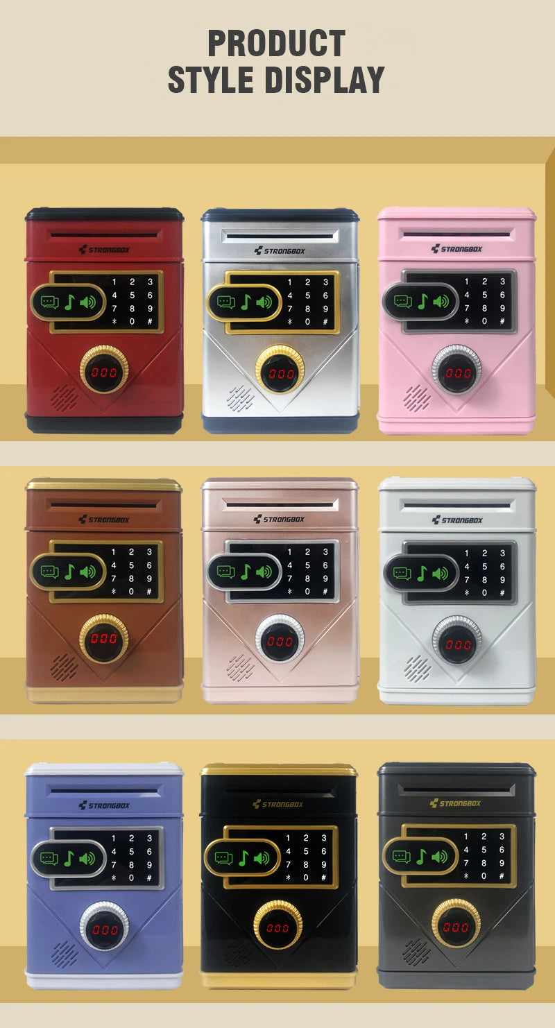 Hucha Electrónica con Pantalla Táctil y Contraseña para Niños