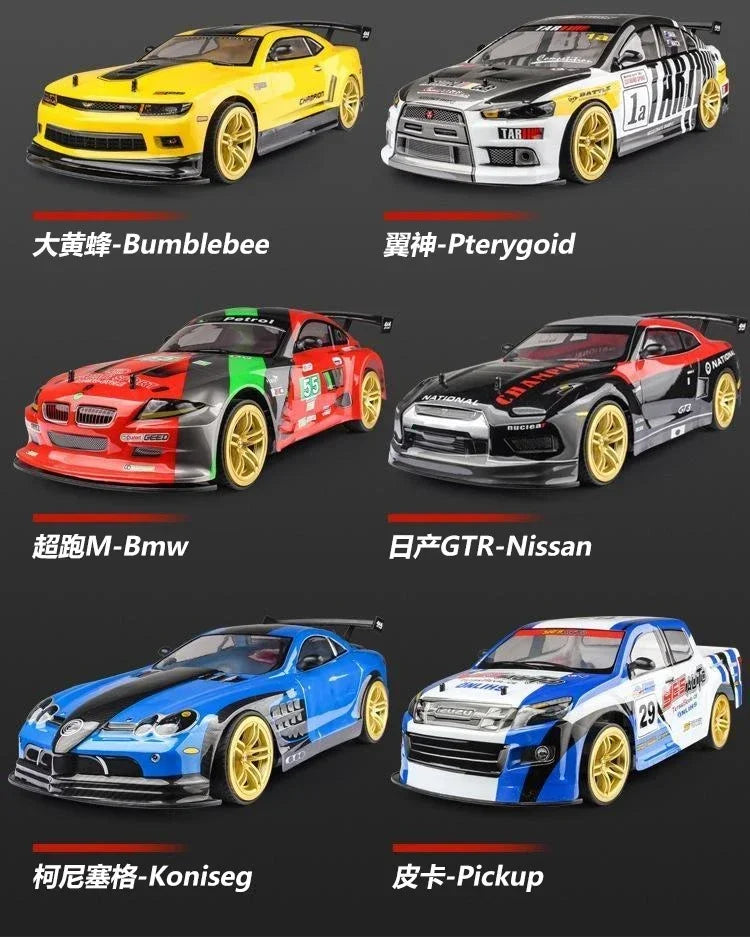 1:10 4wd 70 km/h Rc Drift Car ruedas a la deriva anticolisión todoterreno coches de carreras Rc todoterreno 4 × 4 juguetes Rc Drift Car de gran velocidad