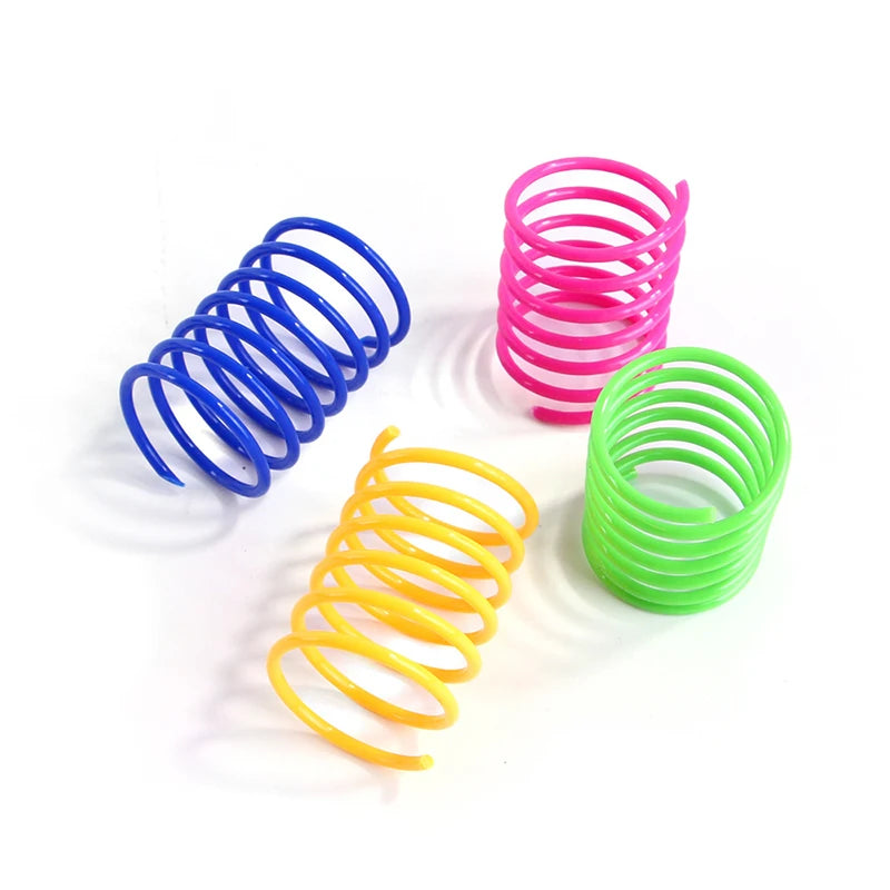 Juguetes para gatos y gatitos, juguete de resorte para gatos de calibre pesado y ancho y duradero, resortes coloridos, juguete para mascotas, resortes en espiral en espiral, 4/8/16/20 piezas