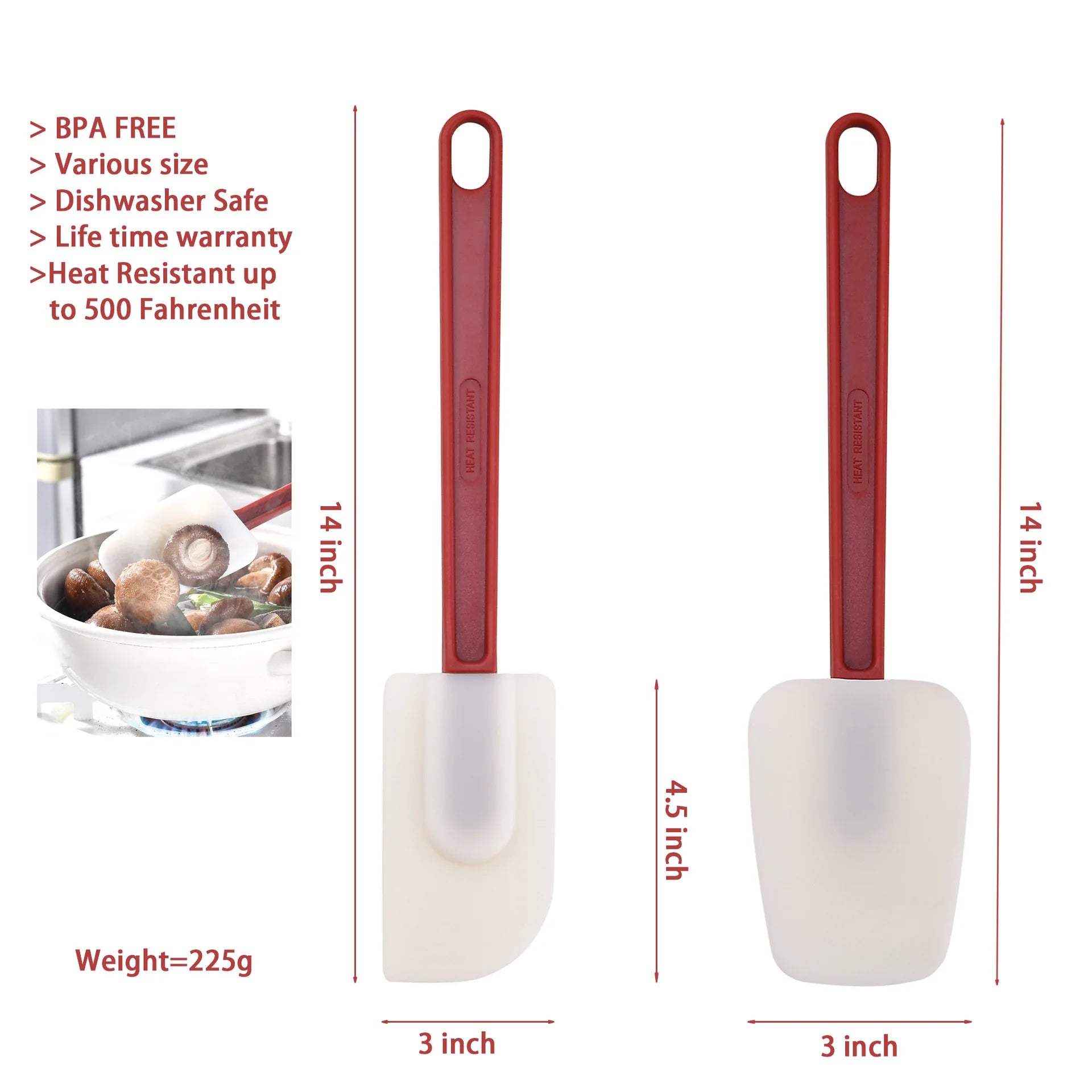 Espátula de Silicona Antiadherente Resistente al Calor para Cocina