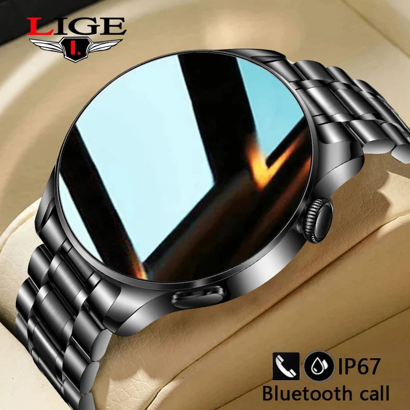 Smartwatch LIGE hombre, llamadas Bluetooth, pantalla AMOLED, resistente al agua