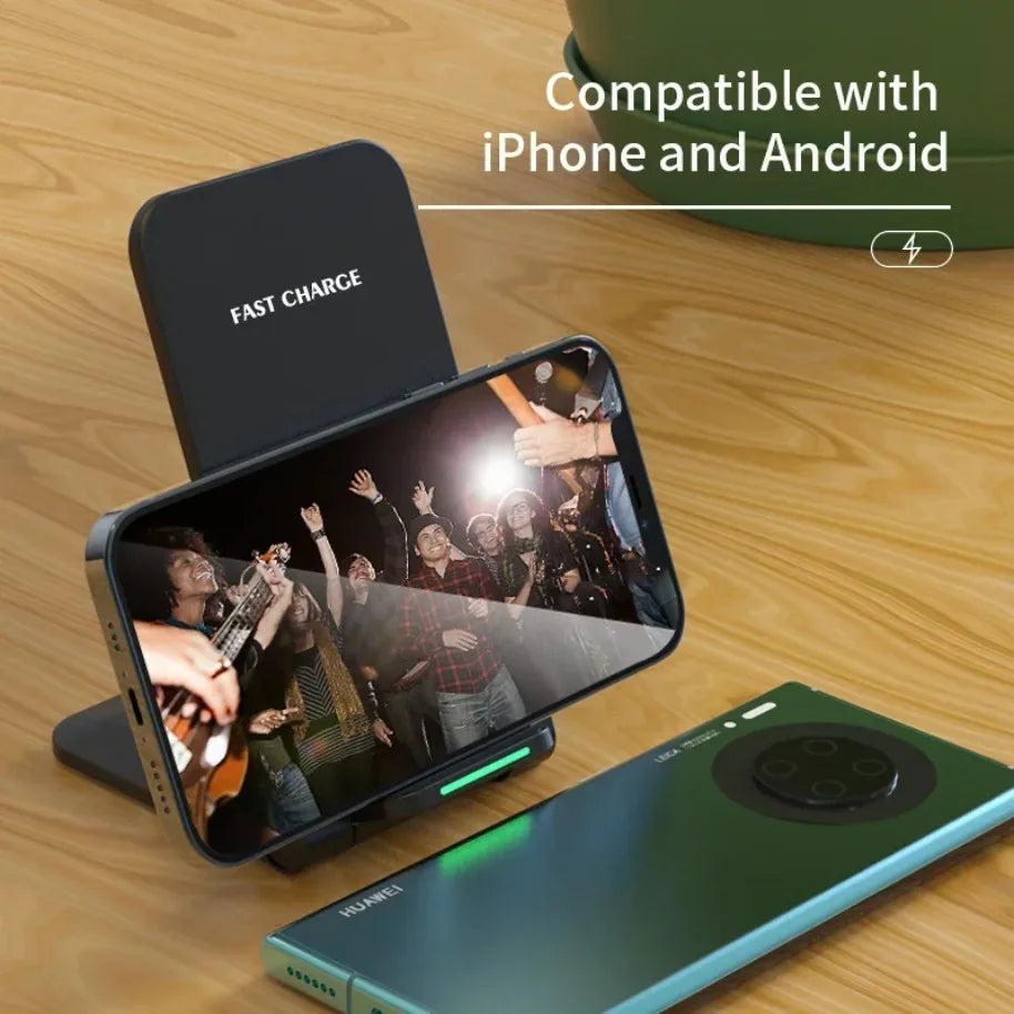 Base de Carga Inalámbrica para iPhone 17 16 15 14 13 Pro, Cargadores para Teléfonos Samsung Xiaomi, Estación de Carga Rápida por Inducción