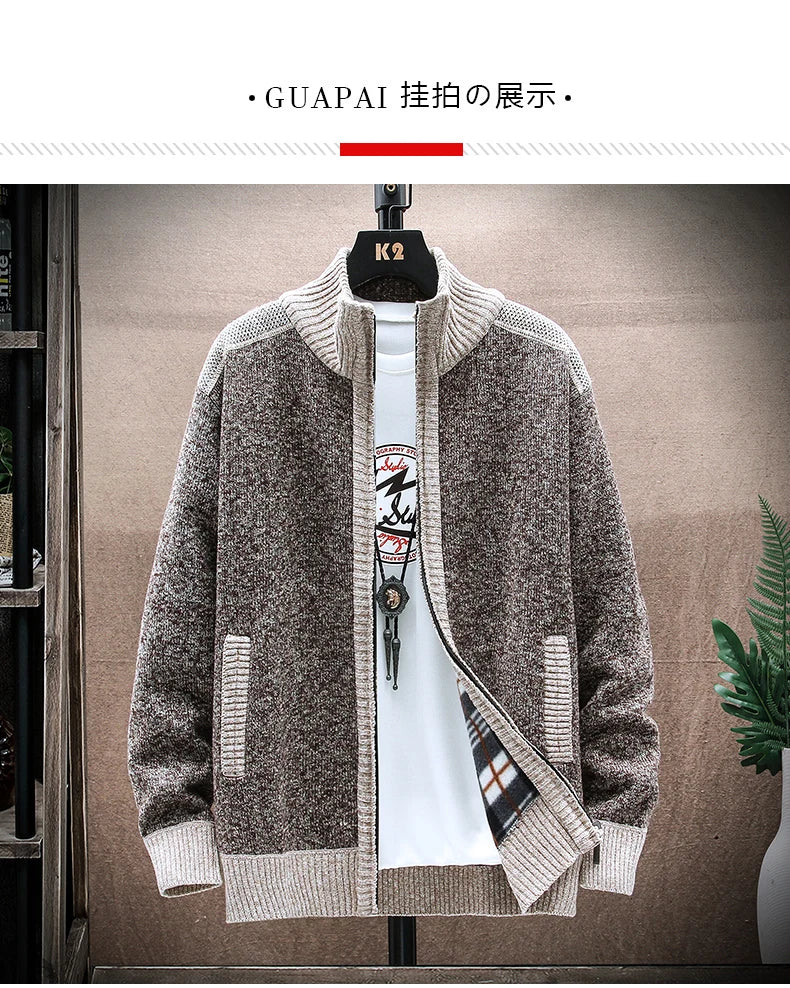 Cárdigan de Punto para Hombre | Cuello Alto con Cremallera
