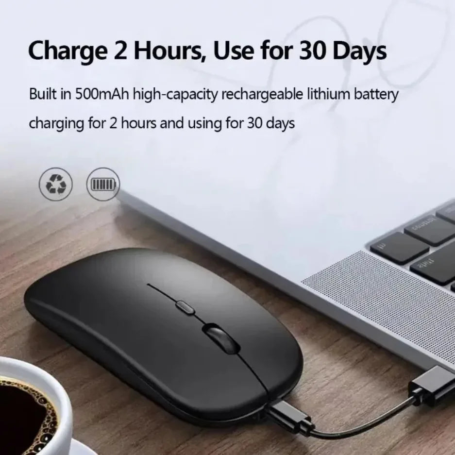 Nuevo ratón inalámbrico Bluetooth, ratón óptico recargable USB para ordenador, portátil, PC, Macbook, ratón para juegos, Gamer, 2,4 GHz, 1600DPI