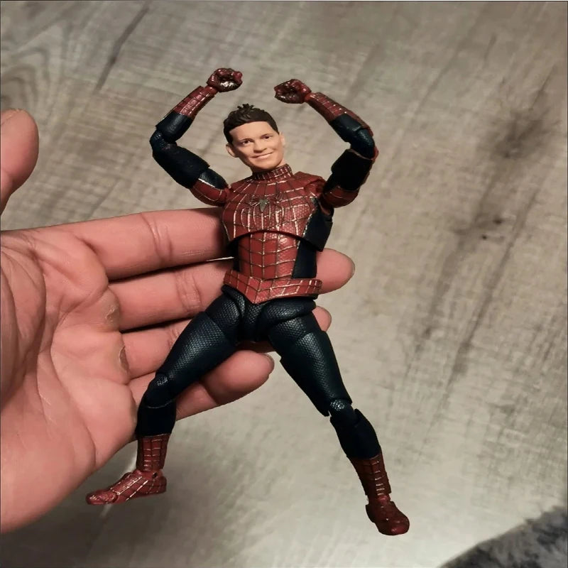 Figura de Acción de Spiderman de 14 cm de Hot Toys - Versión Peter Tobey Maguire Anime Shf, Modelo Articulado, Muñeco Coleccionable, Regalo