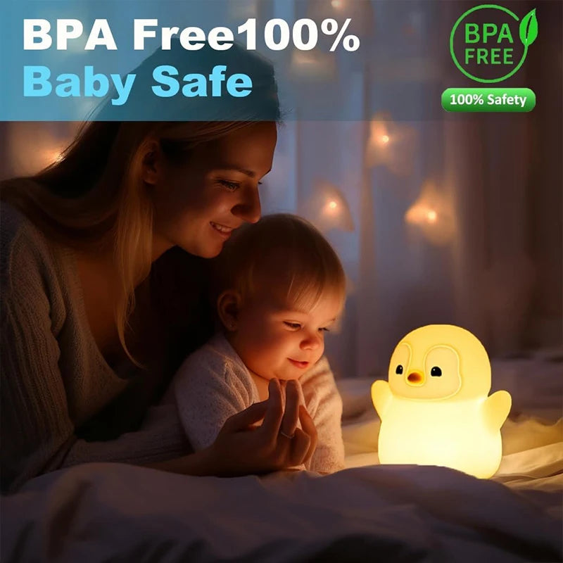 Luz Nocturna de Pingüino de Silicona para Bebés