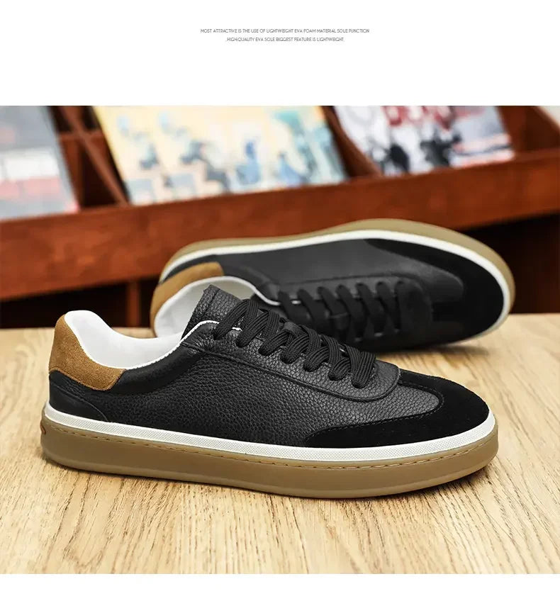 Zapatillas casuales de cuero para hombre, livianas y cómodas para uso diario
