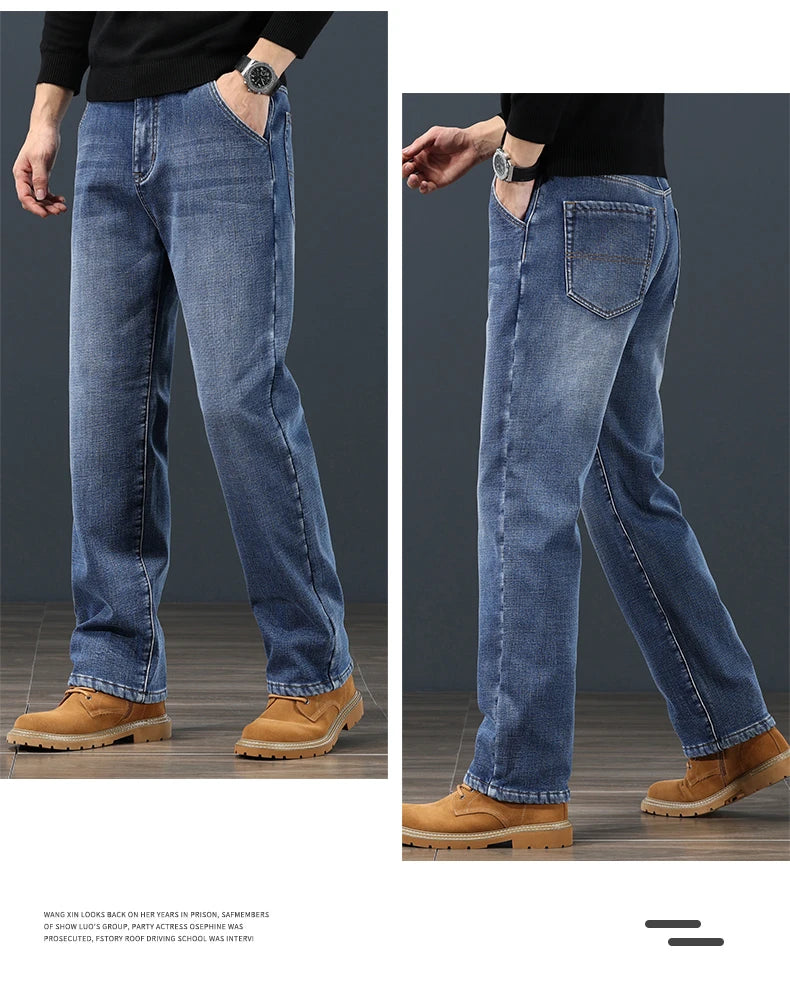 Pantalones Vaqueros de Invierno para Hombre, Terciopelo, Talla Grande 42-44