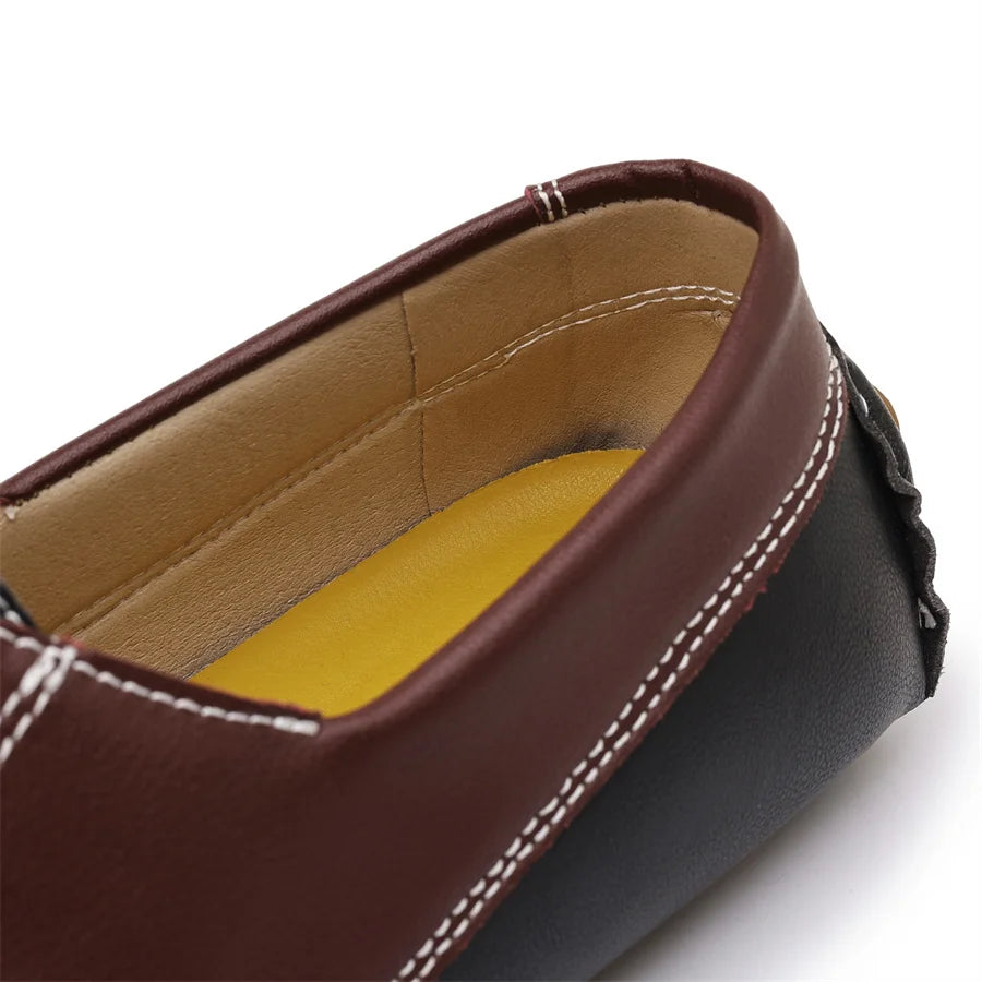 Zapatos Casuales de Piel Sintética Hechos a Mano para Hombre, Antideslizantes, Mocasines Cómodos para Conducir, Zapatos de Vestir para Oficina