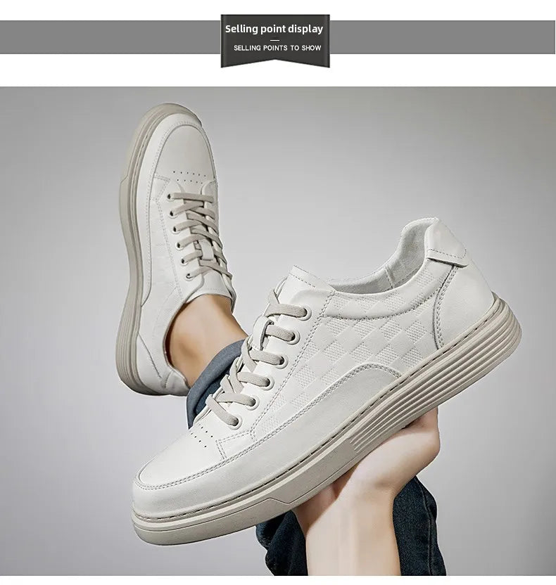 Zapatos Casuales de Cuero Genuino para Hombre - Suela Gruesa