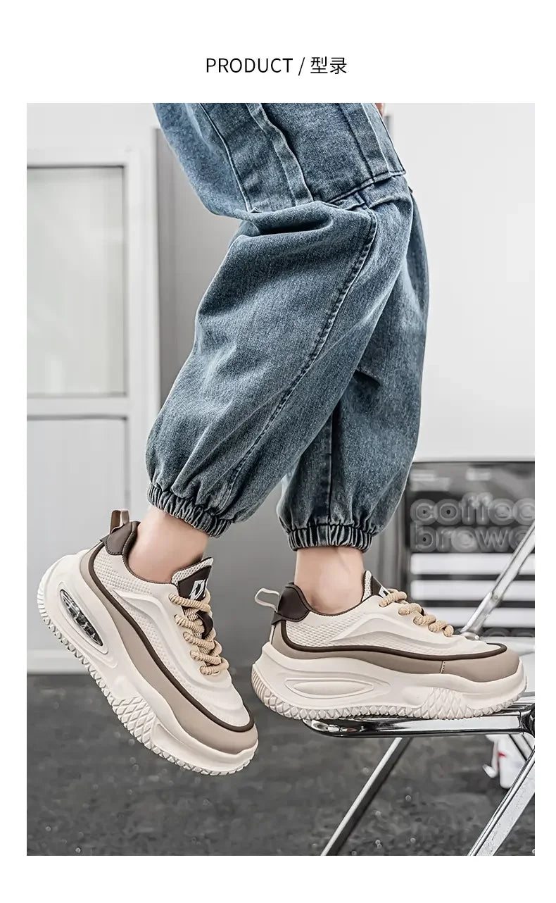 Zapatos Deportivos Casuales para Hombre, Zapatos de Skate con Suela Gruesa a la Moda, Zapatos Modernos y Cómodos para Hombre, Adecuados para Exteriores