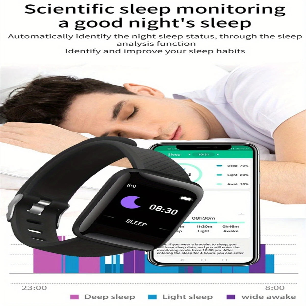 Pulsera Deportiva D13 y 116Plus con Seguimiento de Salud y Notificaciones