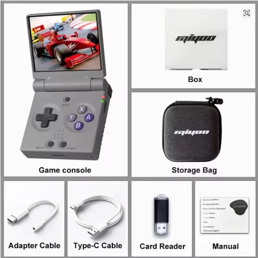 Consola de Juegos Retro MIYOO Mini Flip, Pantalla IPS 2.8 Pulgadas, Emulador Clásico