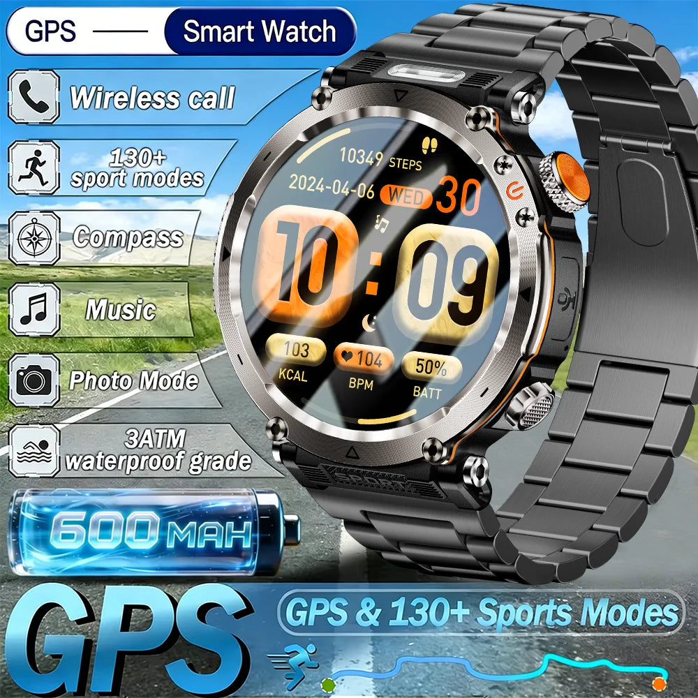 Reloj Inteligente Deportivo Brújula Linterna 600mAh