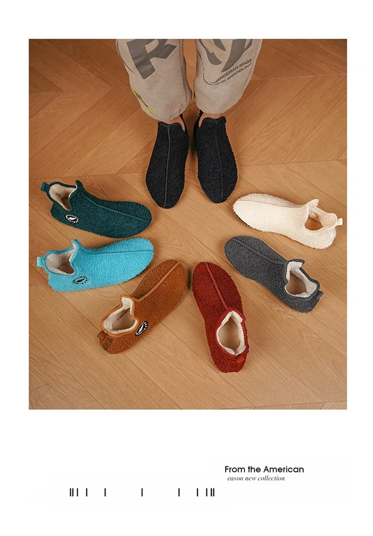 YRZL, zapatos de algodón de invierno para hombre, zapatillas ligeras sin cordones de alta calidad, mocasines de algodón de felpa para interiores, zapatos cálidos Unisex