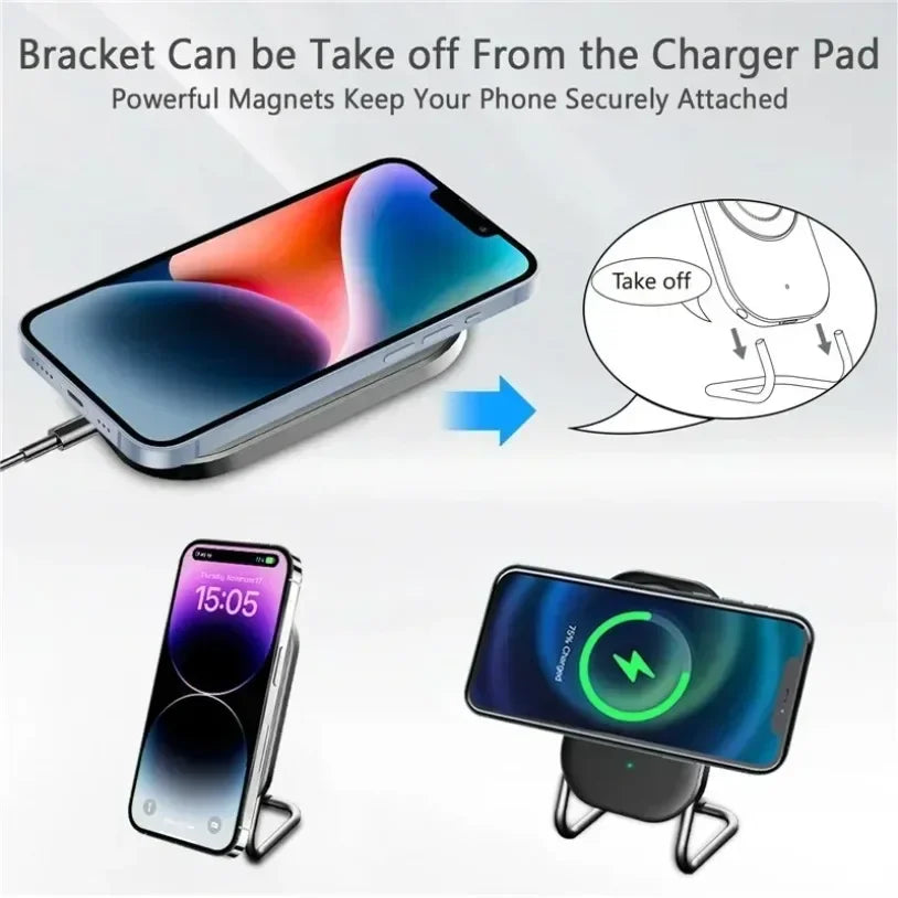 Cargador Inalámbrico Magnético de Escritorio, Soporte para Teléfono Celular, Estación de Carga Rápida para Magsafe iPhone 17 16 15 14 13 Pro Max