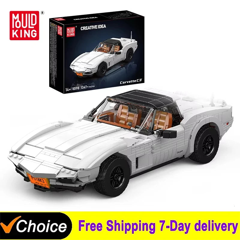 1347 Uds. Conjunto de bloques de construcción de automóviles Vintage C3 técnico Oldtime Super Sport Car Brick Set juguetes para niños regalos de navidad