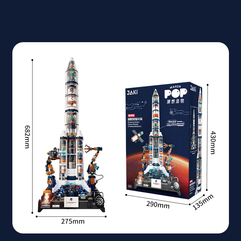 Serie de exploración espacial JAKI, modelo de ensamblaje de bloques de construcción de módulo de núcleo de súper cohete avanzado Dawn, juguete de regalo de cumpleaños para niño