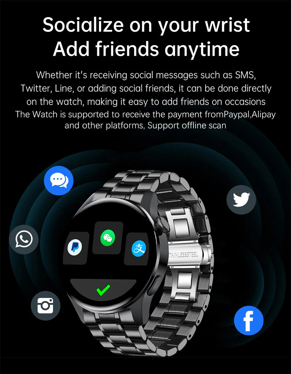 Smartwatch LIGE hombre, llamadas Bluetooth, pantalla AMOLED, resistente al agua