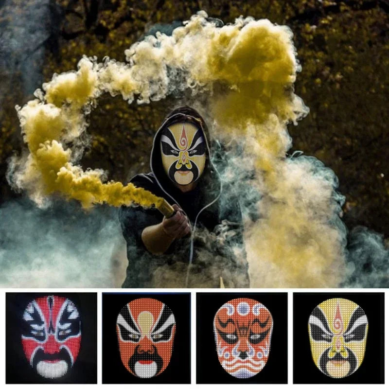 Nueva máscara de aplicación LED, máscaras faciales con Control por aplicación Bluetooth, máscara inteligente que puede cambiar fotos dinámicas de carnaval, máscaras faciales LED para Halloween