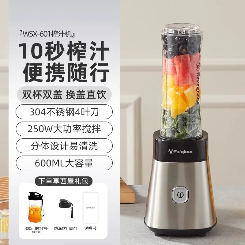 Exprimidor Eléctrico 600ml con 2 Vasos de Gran Capacidad