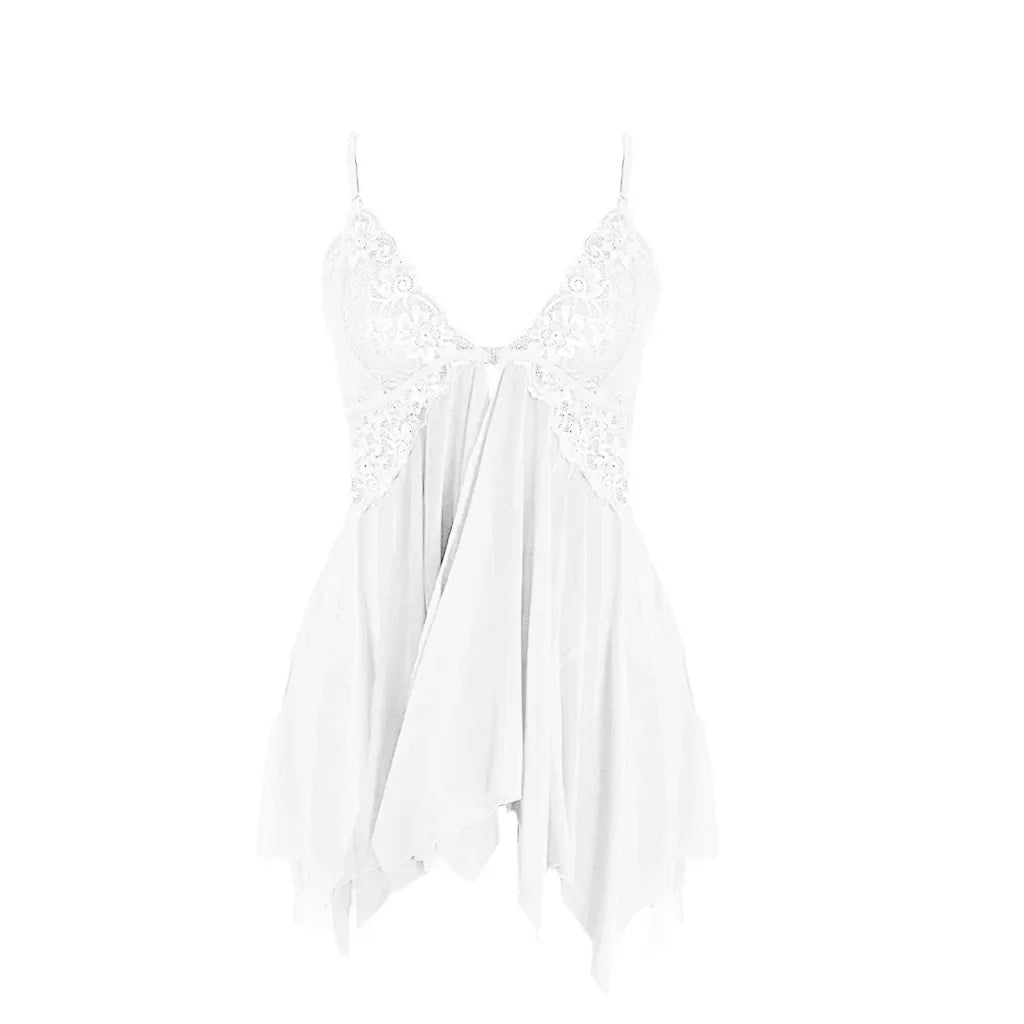 Camisón de Encaje con Cierre Frontal, Lencería Sexy para Mujer