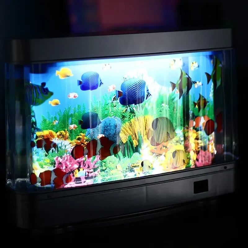 Lámparas de tanque de peces tropicales, decoración de acuario Artificial, océano Virtual en movimiento, luz nocturna para niños, regalo de Halloween y Navidad, juguete