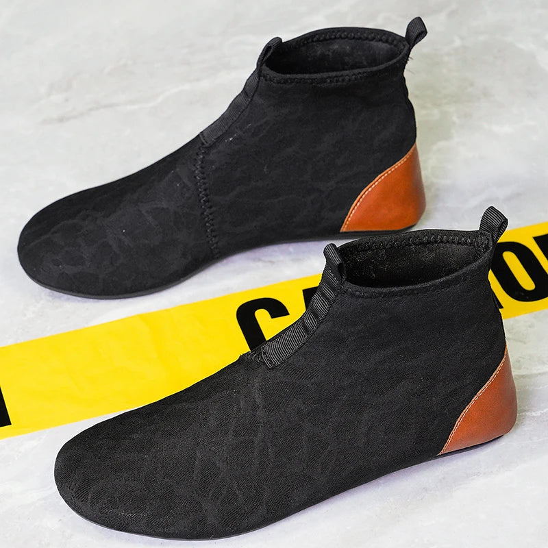 YRZL Mocasines para hombre de malla transpirable, mocasines ligeros de conducción de caña alta, zapatos casuales sin cordones para hombres, zapatos cómodos para caminar