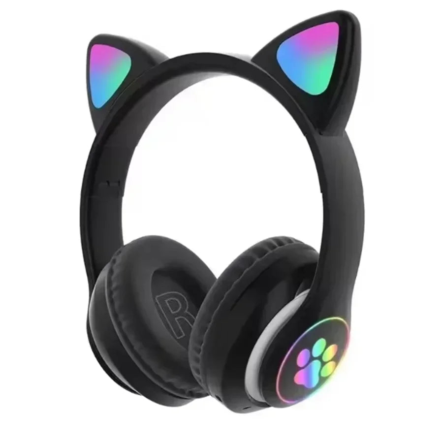 Auriculares Inalámbricos Gamer con Orejas de Gato RGB y Micrófono