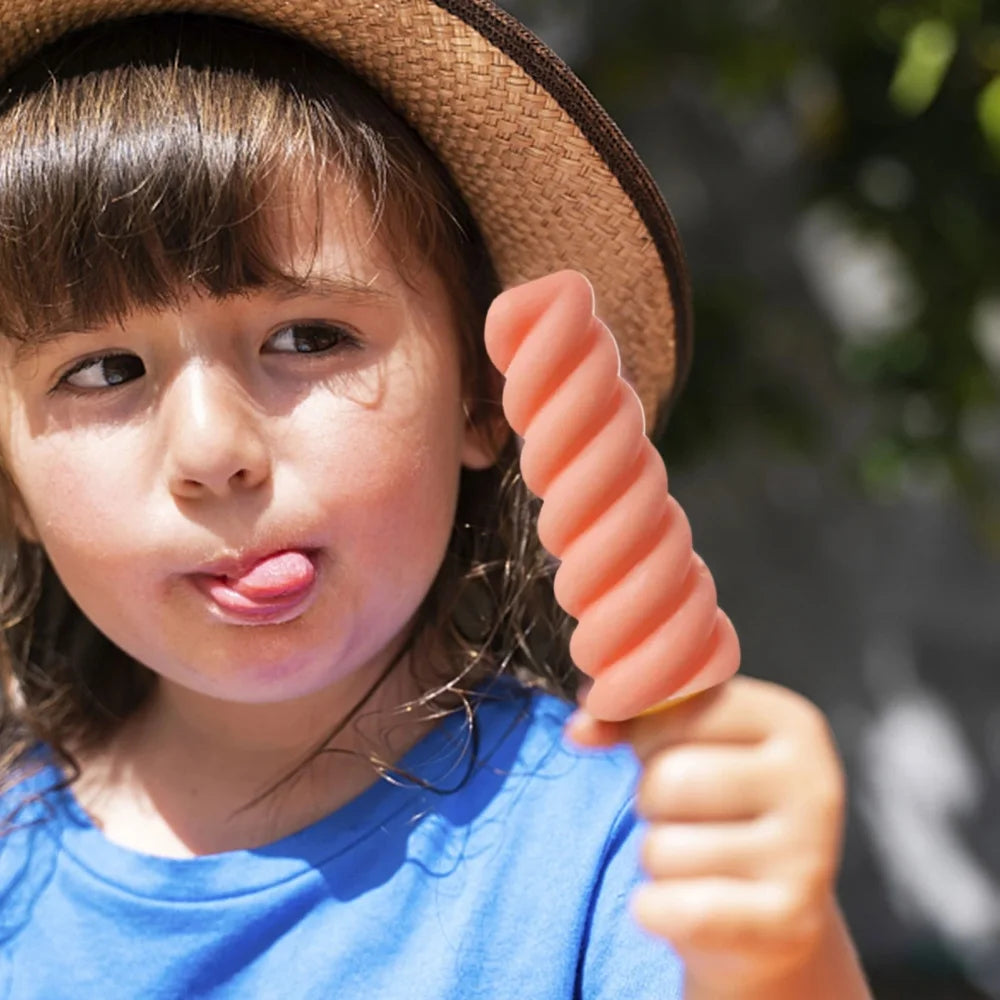 Molde de silicona para helados, molde para paletas de hielo, molde para postres caseros, molde para cubos de jugo con pajita, máquina para hacer helados