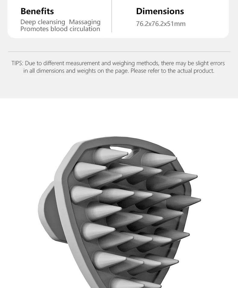 Cepillo de Silicona para Exfoliar y Limpiar la Cabeza, Diseño Ergonómico para un Masaje Suave del Cuero Cabelludo, Herramientas de Baño