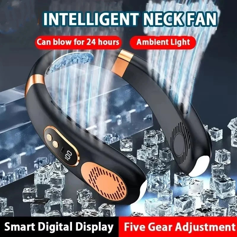 Ventilador de Cuello Sin Aspas 8000mAh con Pantalla LED