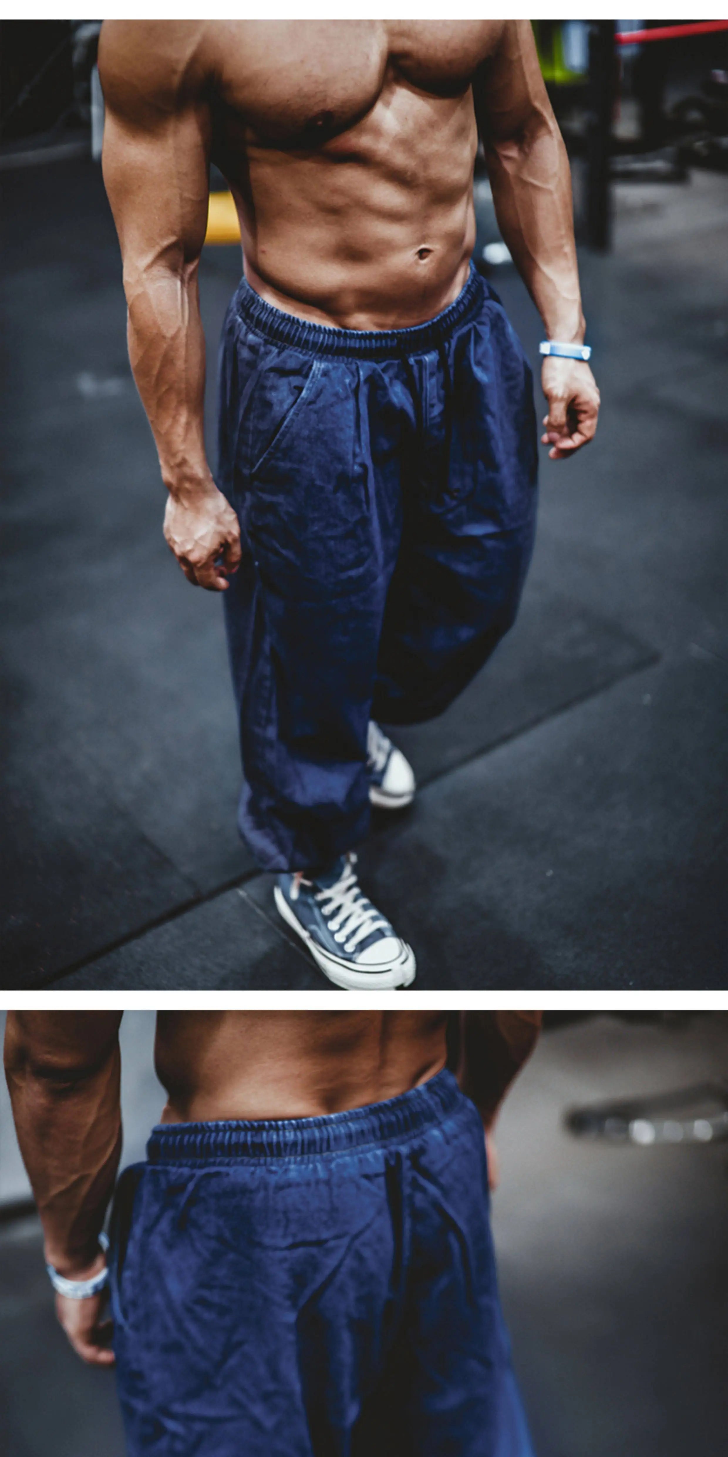 Pantalones Vaqueros Jogger Holgados para Hombre, Negro y Azul, Talla Grande