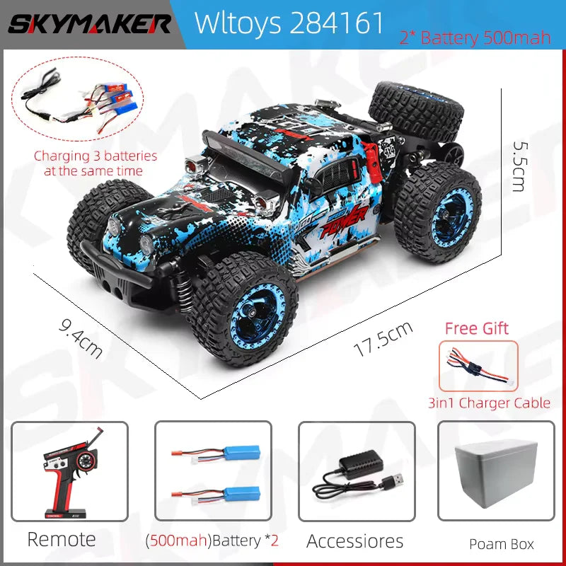 WLtoys RC Car 284161 1:28 Racing Mini 2,4G 30 KM/H 4WD coche eléctrico de alta velocidad Control remoto Drift 1/28 juguetes para niños regalos