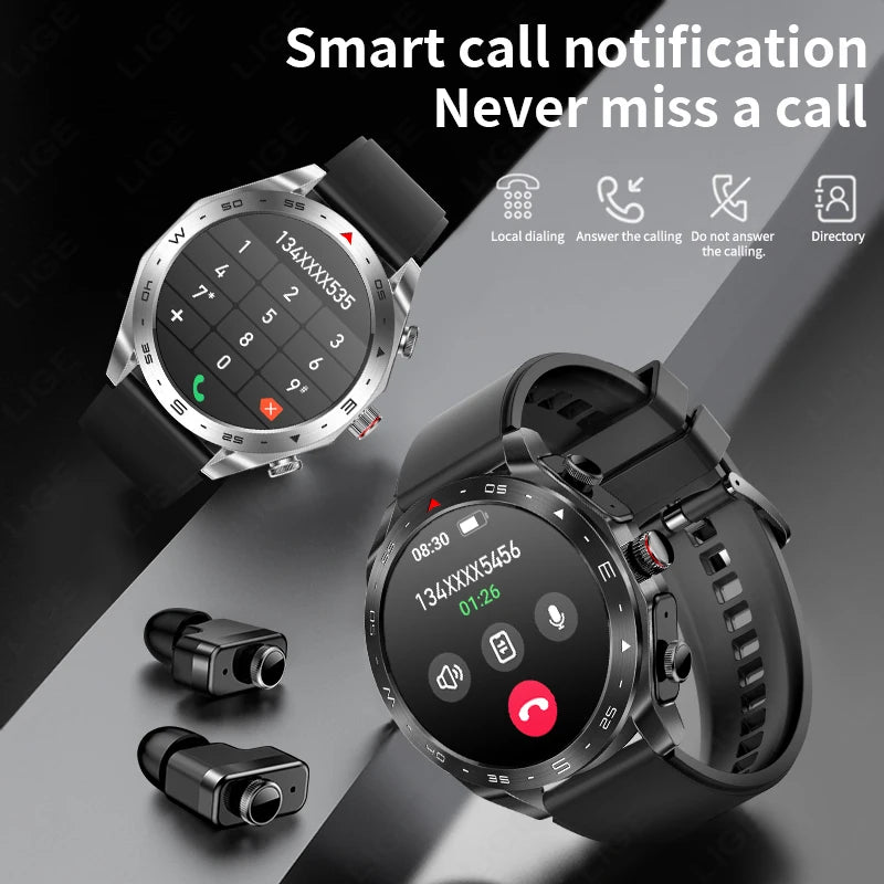 Reloj Inteligente AMOLED con Auriculares Bluetooth Incluidos