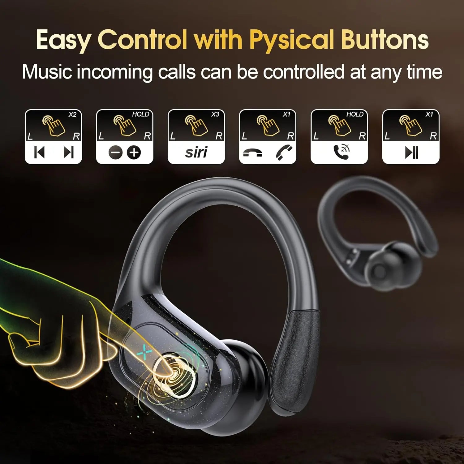 Auriculares TWS Bluetooth 5.4 Deportivos Impermeables 75hs