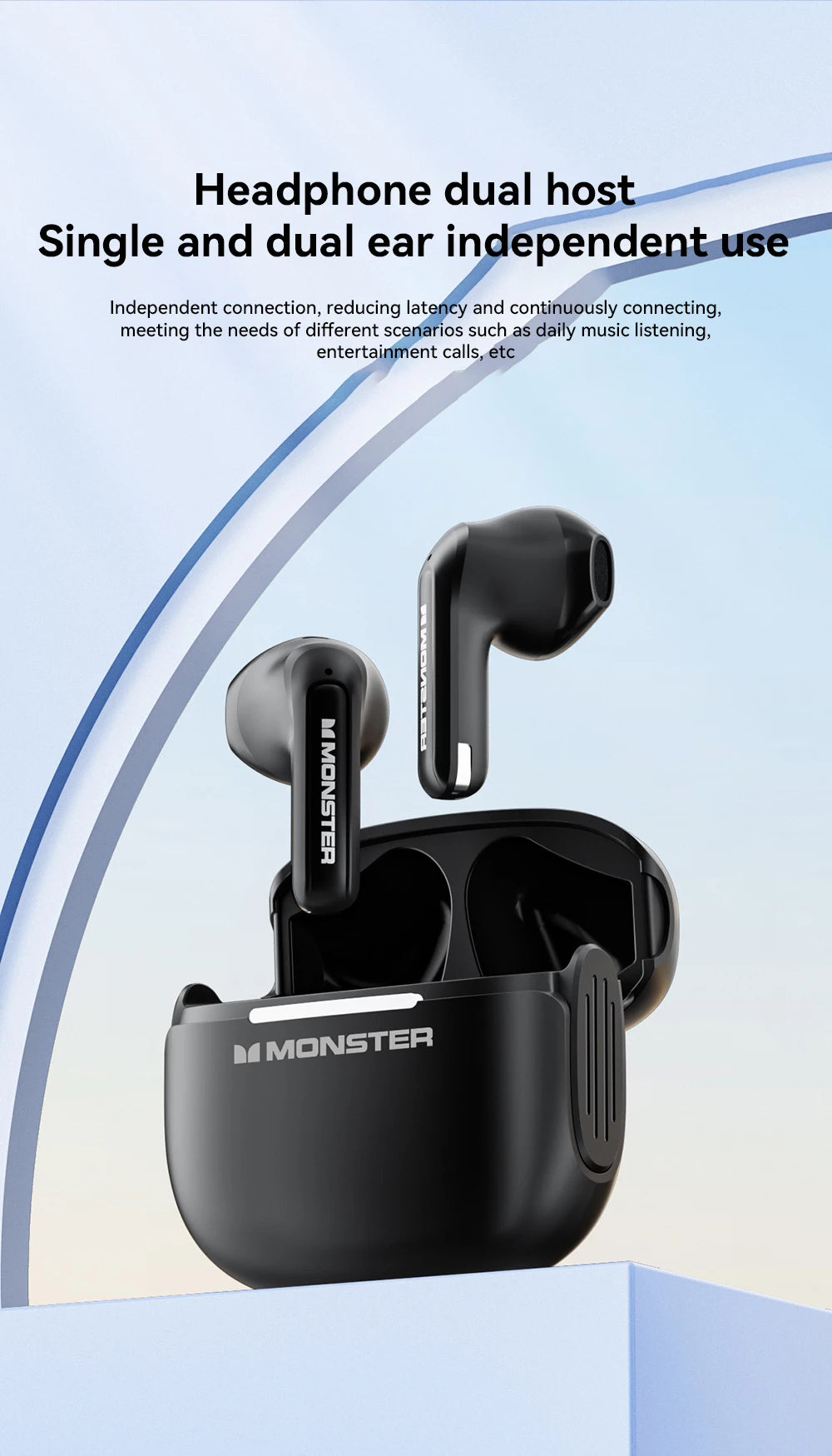 MONSTER GT15 Auriculares Bluetooth 5.4 Estéreo